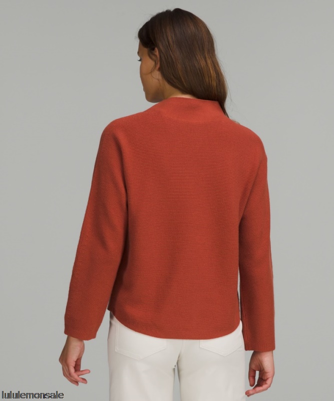 Lululemon Damen DELULU492 | Kastenförmiger Pullover Aus Einer Baumwollmischung Red Rock
